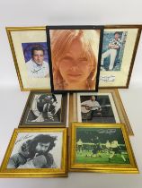 A Collection of Signed Celebrity photographs; Daniel O'Donnell, Peter Osgood & Ralph Fiennes