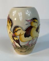 A Moorcroft 'Spring Ducklings' pattern vase, shape 102/5 designed by Kerry Goodwin [12.5cm]