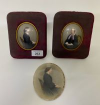 A selection Of 19th century hand painted portraits of lady's