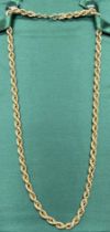 9ct yellow gold rope chain. [26cm drop] [14.40grams]