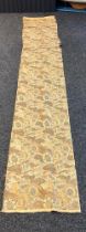 A Qing dynasty Chinese silk gold thread panel depicting cockerals [410cm in length]