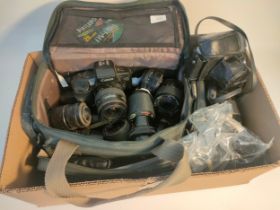 A selection of vintage cameras & lenses