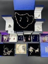 A Selection of silver jewellery; Various silver earrings, Edinburgh silver and enamel unusual