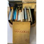 A box of art work books & reference books;;Monet, Jacopo Bassano,Picasso, Vincent Van Gogh,