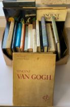 A box of art work books & reference books;;Monet, Jacopo Bassano,Picasso, Vincent Van Gogh,