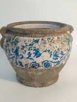 A Northern Mamluk Islamic blue & white vase set in flower design [17.5x14cm]