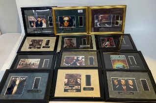 A collection of framed movie filmcels with certificates of authenticity to back; The Terminator &