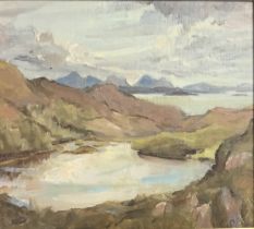 C. Sillans Oil on board ''Little Lochan, Skye Beyond'', signed. [Frame 31x34cm]