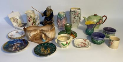 A selection of collectables; Carlton ware lustre candle stick, sylvac rabbit small planter &