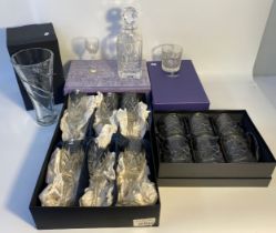 A selection of boxed crystal; Edinburgh crystal glasses, Royal Doulton crystal and Gleneagles