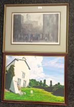 Two Artworks; Ralph Shephard - Acrylic on canvas ''Low Graythwaite Hall, signed and dated 2004. LS