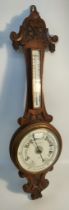An Oak Brierley Wood & co Glasgow barometer [88cm]