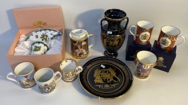 A selection of collectables; Royal doulton golden jubilee commemorative tankard & Royal Worcester