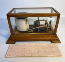 A Vintage Scottish Thermograph in oak case with label "Whyte Thomson and Co. Glasgow" [20x36]