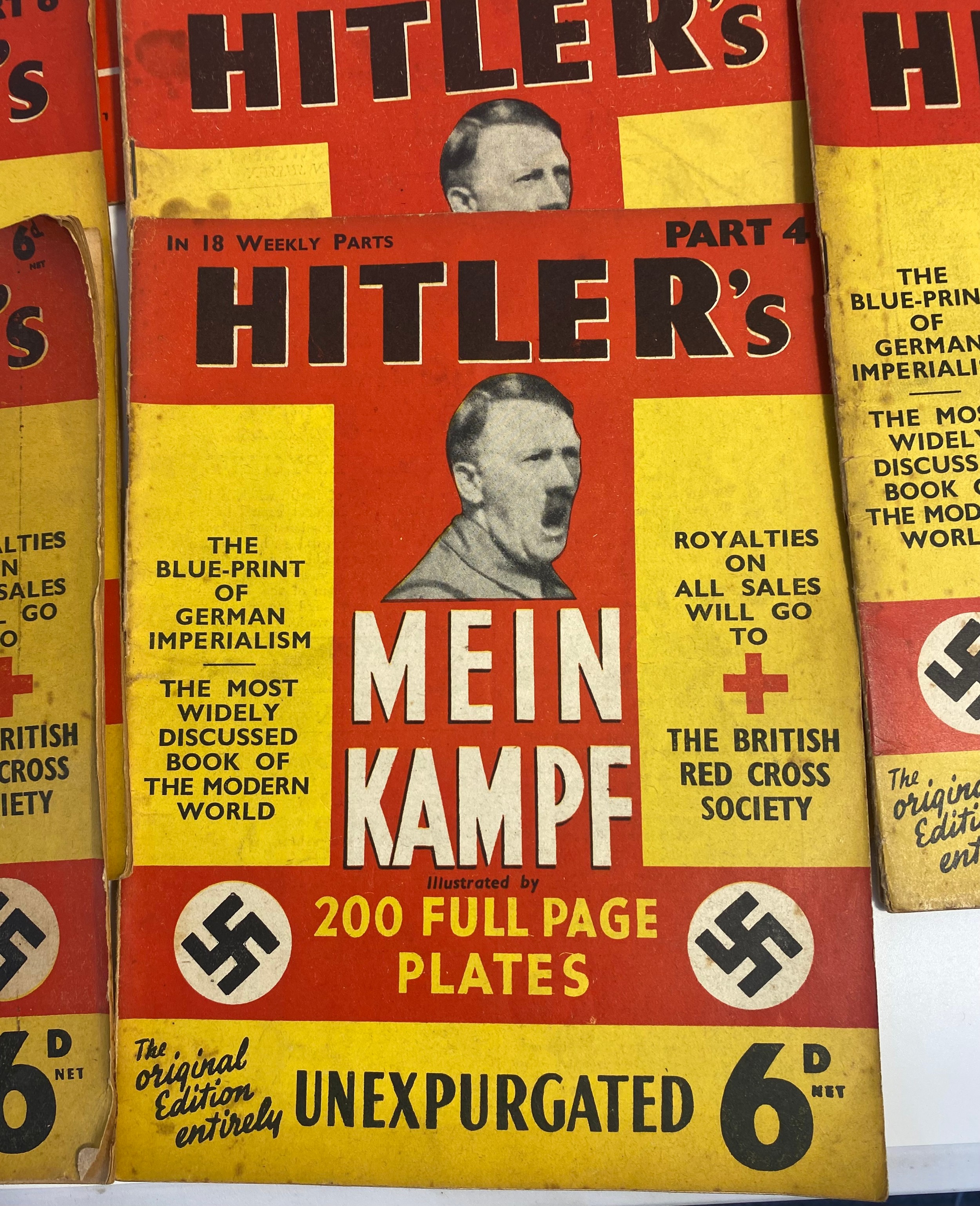 A Full set of 18 weekly magazines of Hitler's Mein Kampf. Published 1939 by Hutchinson & Co London - Bild 4 aus 7