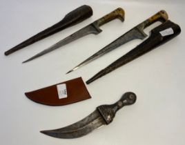 2 Original Victorian Afghan Khyber Pass Chura Daggers with Scabbards circa dated 1840 along with