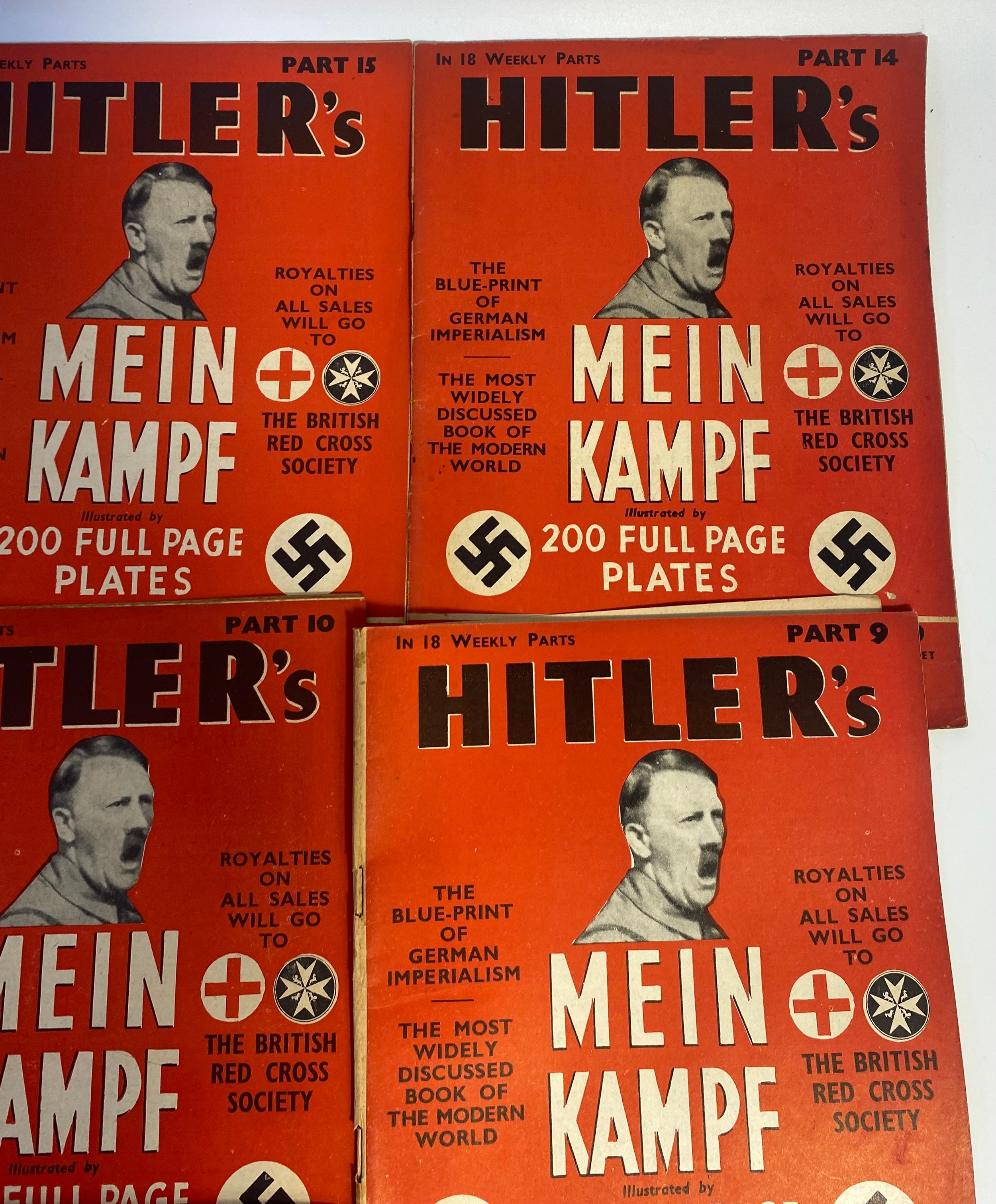 A Full set of 18 weekly magazines of Hitler's Mein Kampf. Published 1939 by Hutchinson & Co London - Bild 6 aus 7