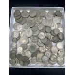 A Large quantity of Silver British coins; Two Shillings, Six pence, Three pence and one Florins [