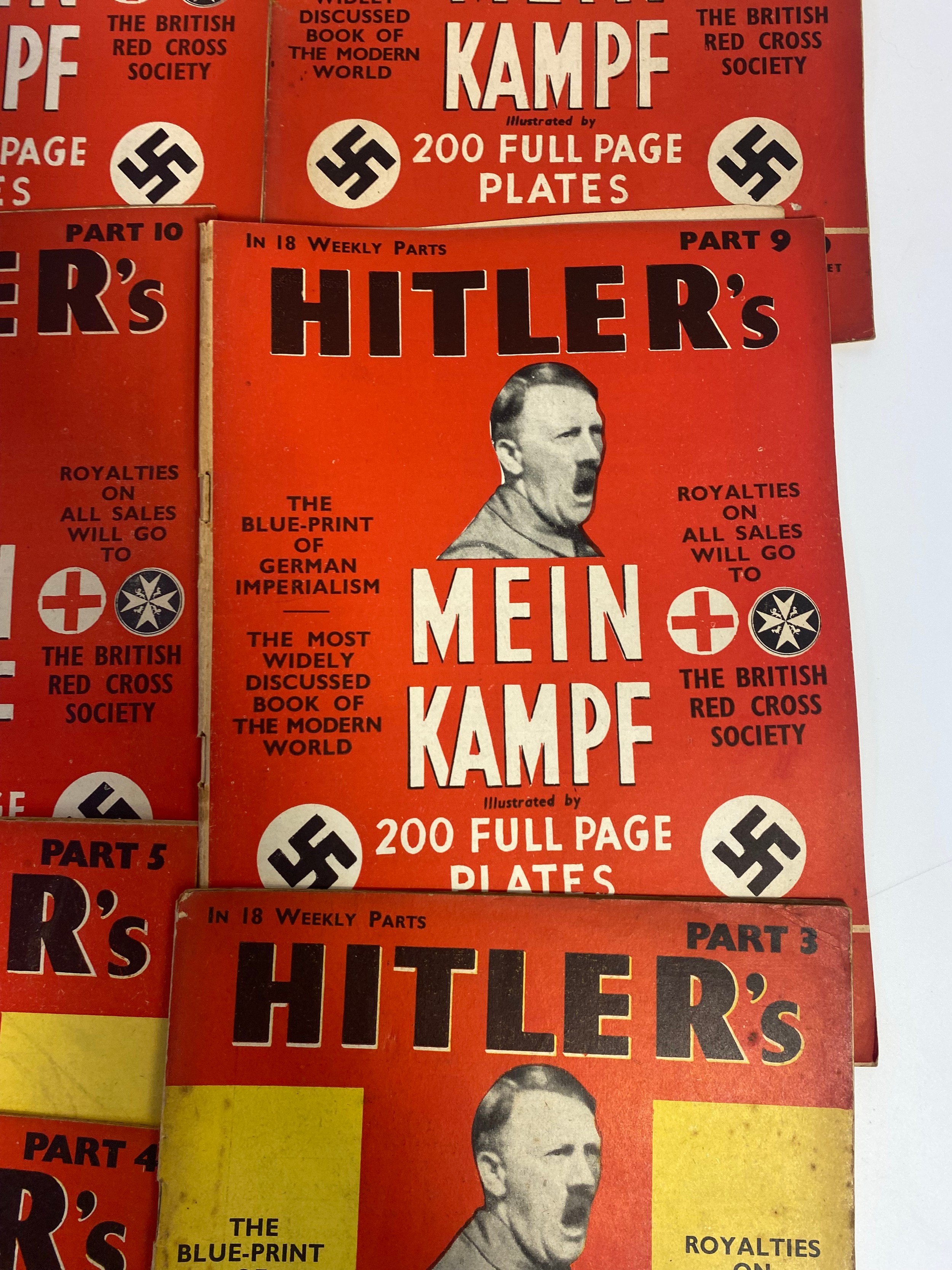 A Full set of 18 weekly magazines of Hitler's Mein Kampf. Published 1939 by Hutchinson & Co London - Bild 5 aus 7