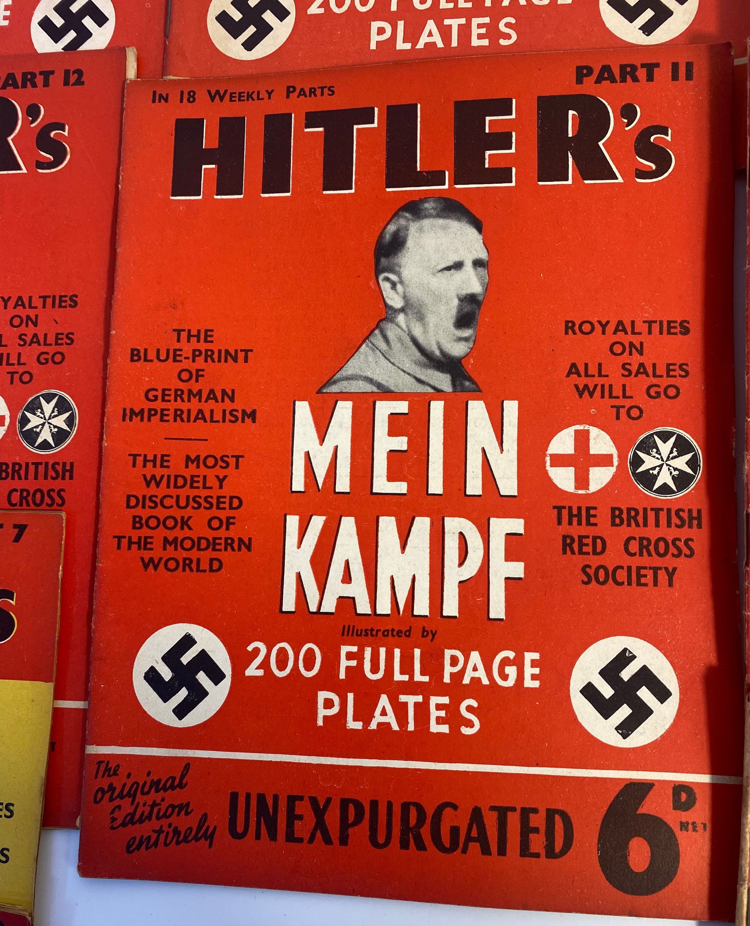 A Full set of 18 weekly magazines of Hitler's Mein Kampf. Published 1939 by Hutchinson & Co London - Bild 2 aus 7