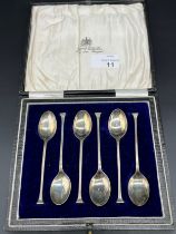 Boxed set of six Birmingham silver tea spoons. Produced by Docker & Burn Ltd.