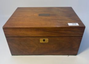 A 19th century walnut ladies sewing box [15x30] together with a gavel