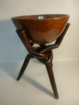 An African interlocking bowl stand with bowl [36x54cm]