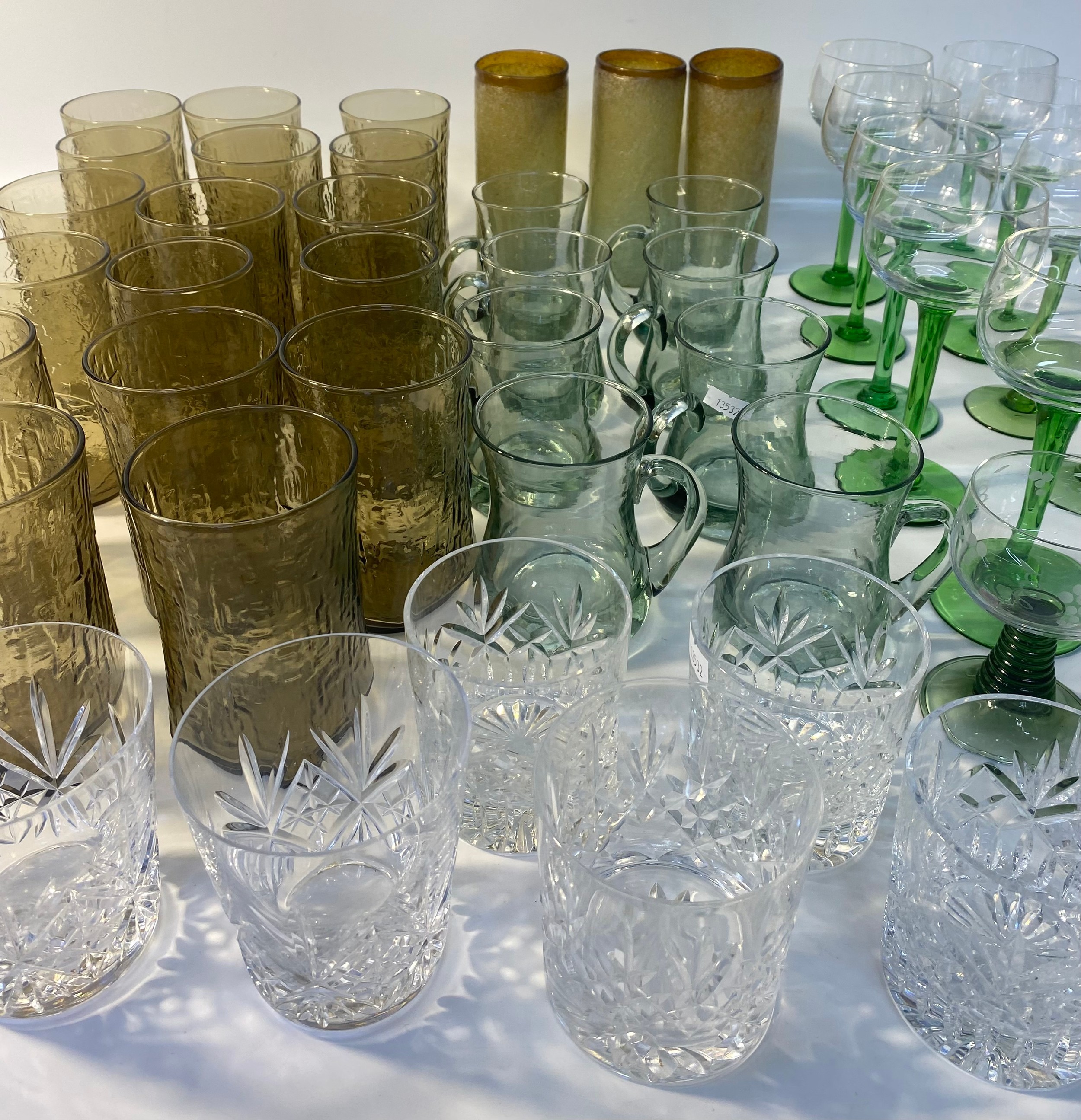 Mid century art glass drinking glasses & art glass glass wine glasses - Image 3 of 5