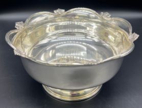 Birmingham silver bowl by Charles Green & Co. Dated 1968. [11.5cm high, 23.5cm diameter] [648grams]