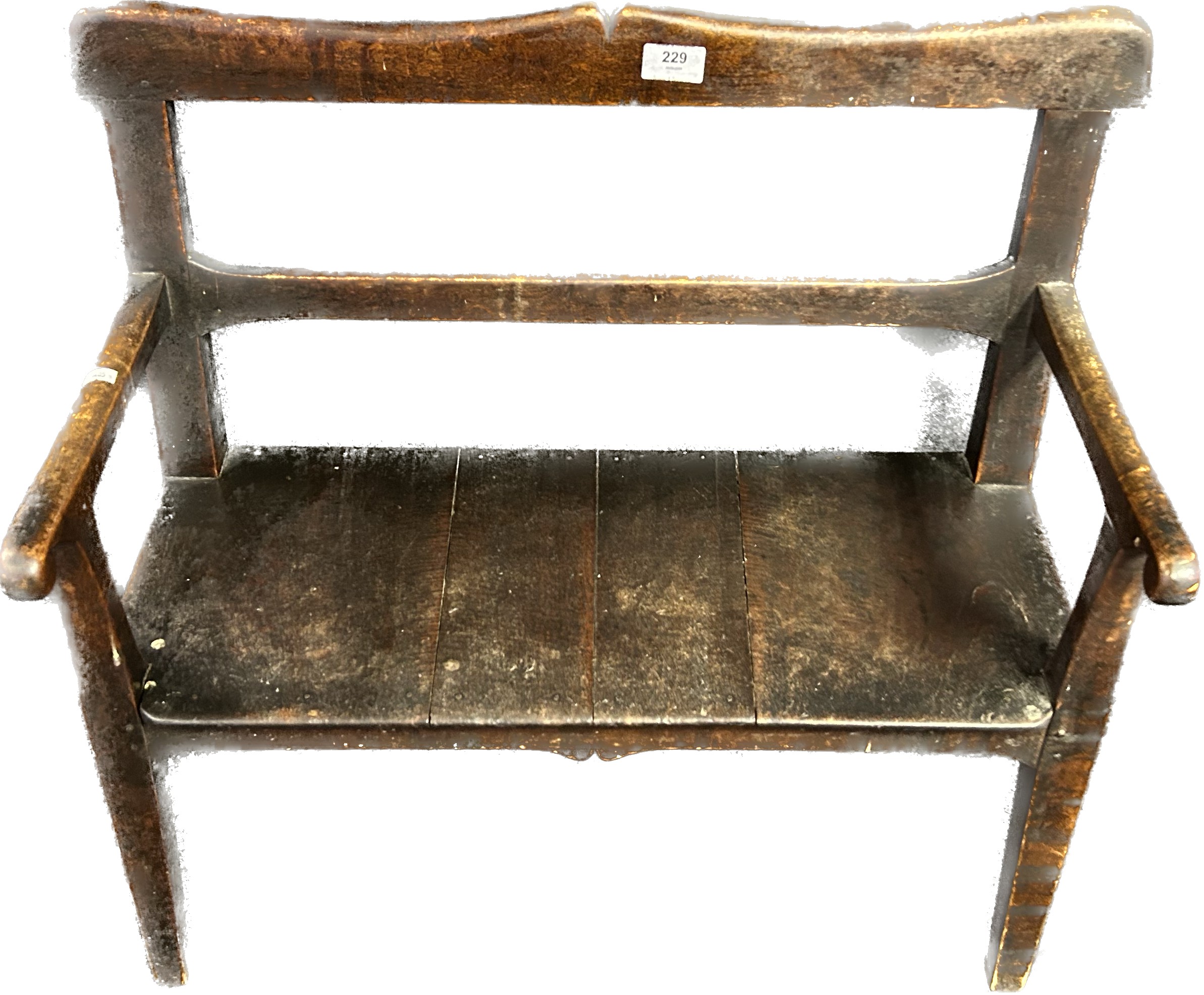 Arts and crafts childs bench, raised on square tapered legs. [63.5x64x33cm] - Image 3 of 3