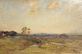 William Miller Frazer RSA (1846-1961) Oil on canvas landscape, signed. [39x68cm]