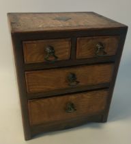 19th century apprentice two over two chest of drawers [16x18.5x11.5cm]