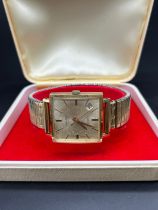 A Vintage 14ct yellow gold cased gent's wrist watch by Oriosa. Automatic 25 jewels. Plated