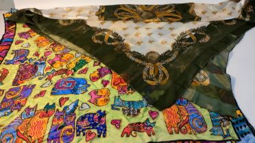 Two vintage silk scarfs