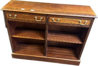 Contemporary J.Sydney Smith display unit with two short drawers and two open drawers. [84.5x107x31.5