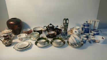 Selection of collectables; Copeland Spode blue & white ware, Victorian cups n saucers a studio