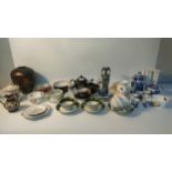 Selection of collectables; Copeland Spode blue & white ware, Victorian cups n saucers a studio