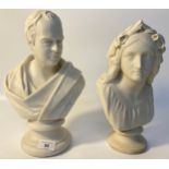 Two porcelain œnone & Sir Walter Scott busts; W.c Marshall R.A sculpture ŒNONE by W.T Copeland & sir