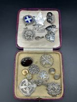 A Collection of silver jewellery; Dundee Royal Infirmary silver medal, Military sterling silver
