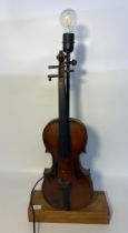 Vintage handcrafted violin lamp