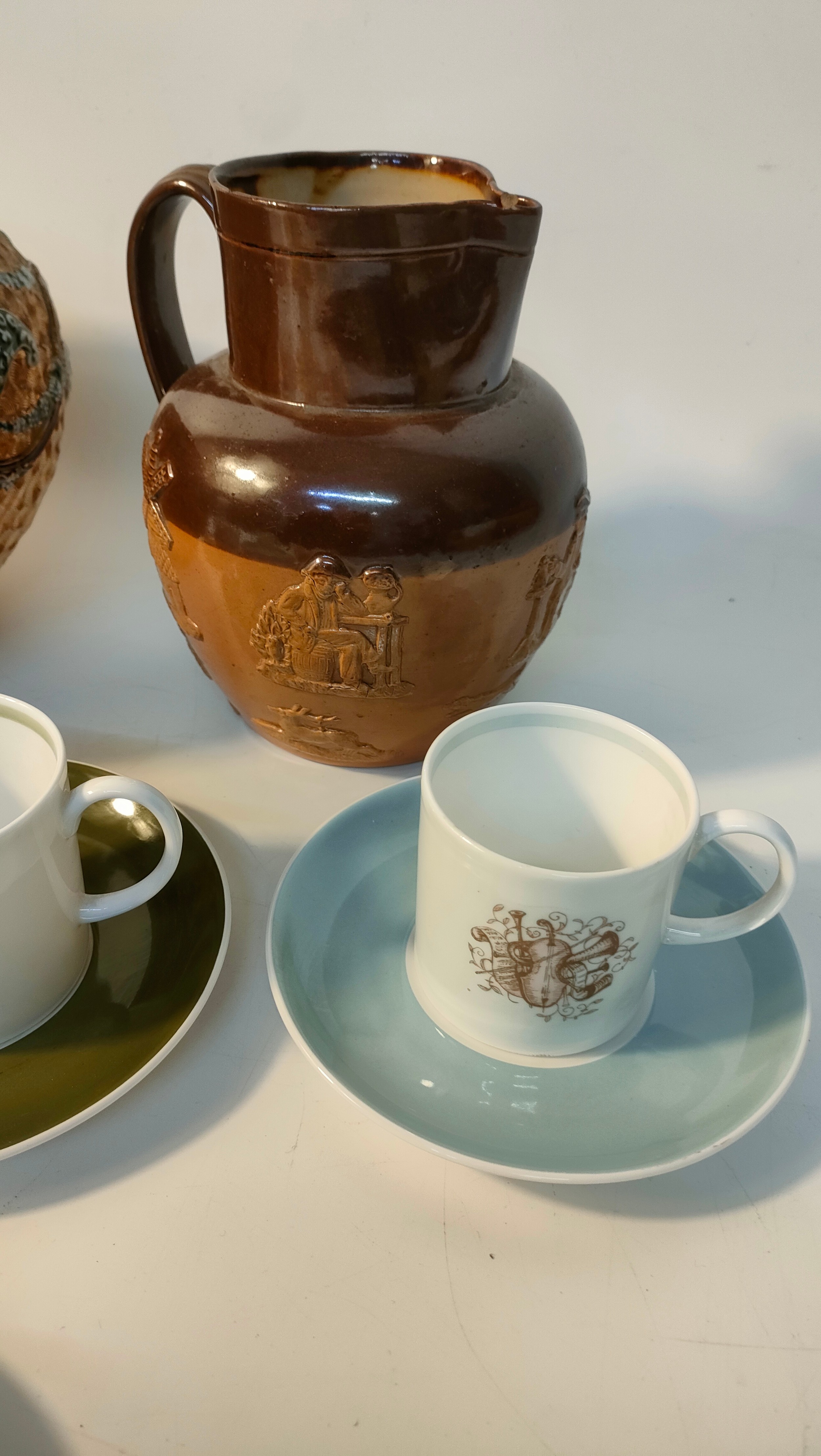 19th century Doulton Lambeth planter, Royal doulton stone ware jug together with a Suzie cooper - Image 2 of 3