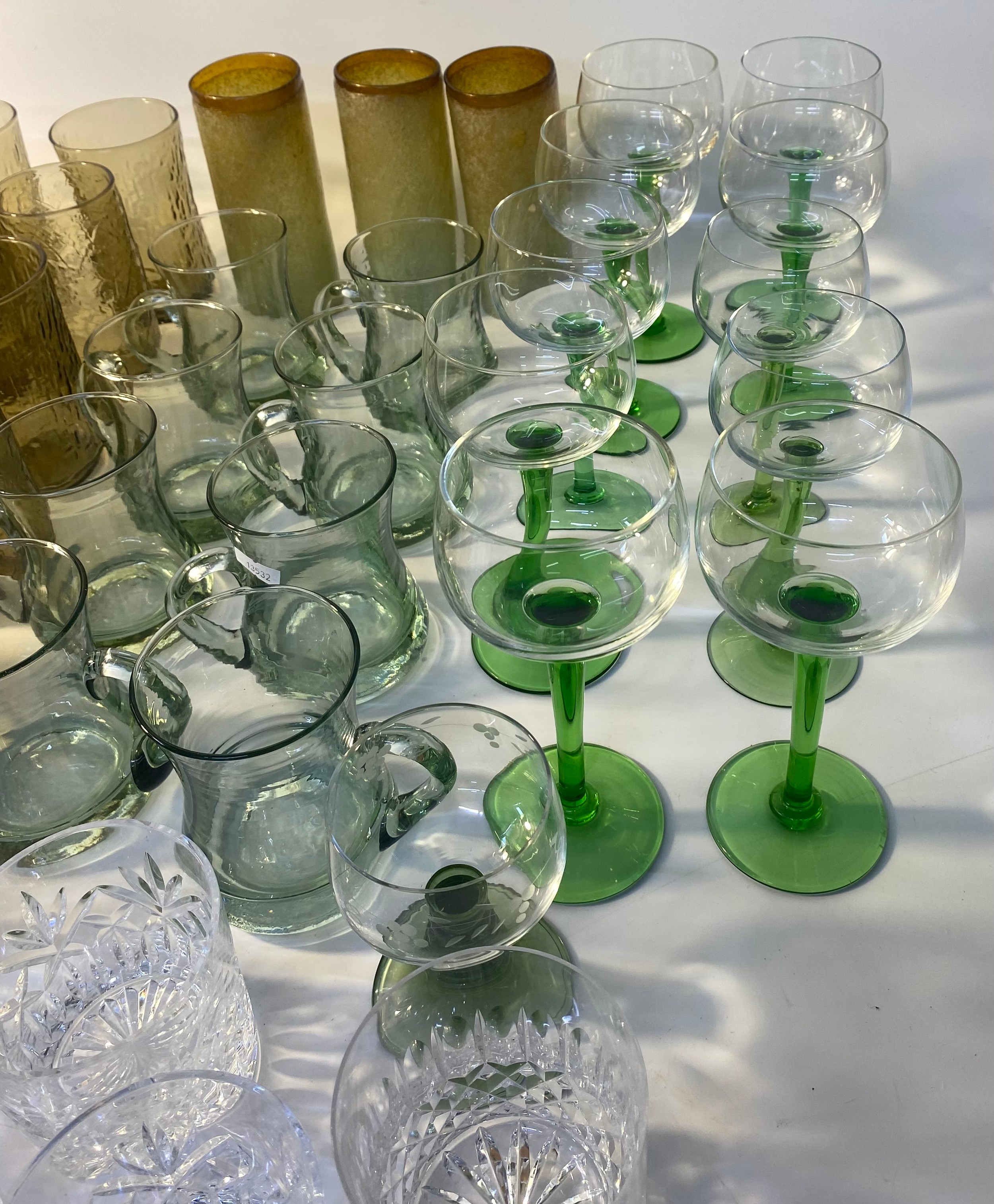 Mid century art glass drinking glasses & art glass glass wine glasses - Image 2 of 5