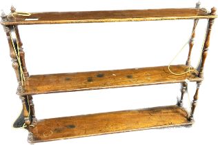 19th Century mahogany hanging wall shelf [55x72x14cm]