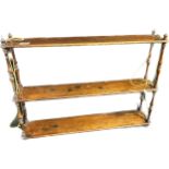 19th Century mahogany hanging wall shelf [55x72x14cm]