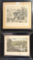 Two Artworks; Engraving ''Lord Alexander George Russell and his pony Emerald'' by R.J Lane. Coloured