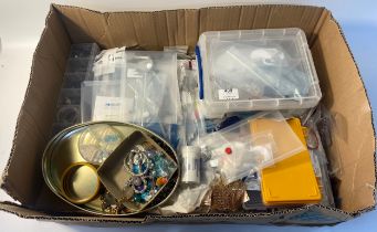 A large box of jewellery making items