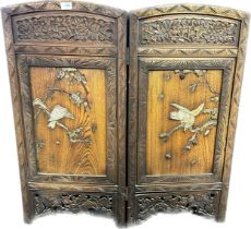 Antique oriental design two panel screen [91x41cm panel]