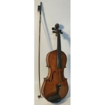 Antique Violin with bow in fitted hard case [60cm]