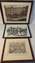 Collection of arts works; Coloured engravings titled ' North country at the peacock Islington' A