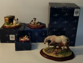 Four boxed Border fine arts study's; Appaloosa, James Herriot mischief together with other boxes